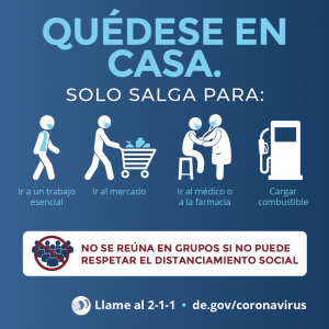 Quedese en casa solo salga para