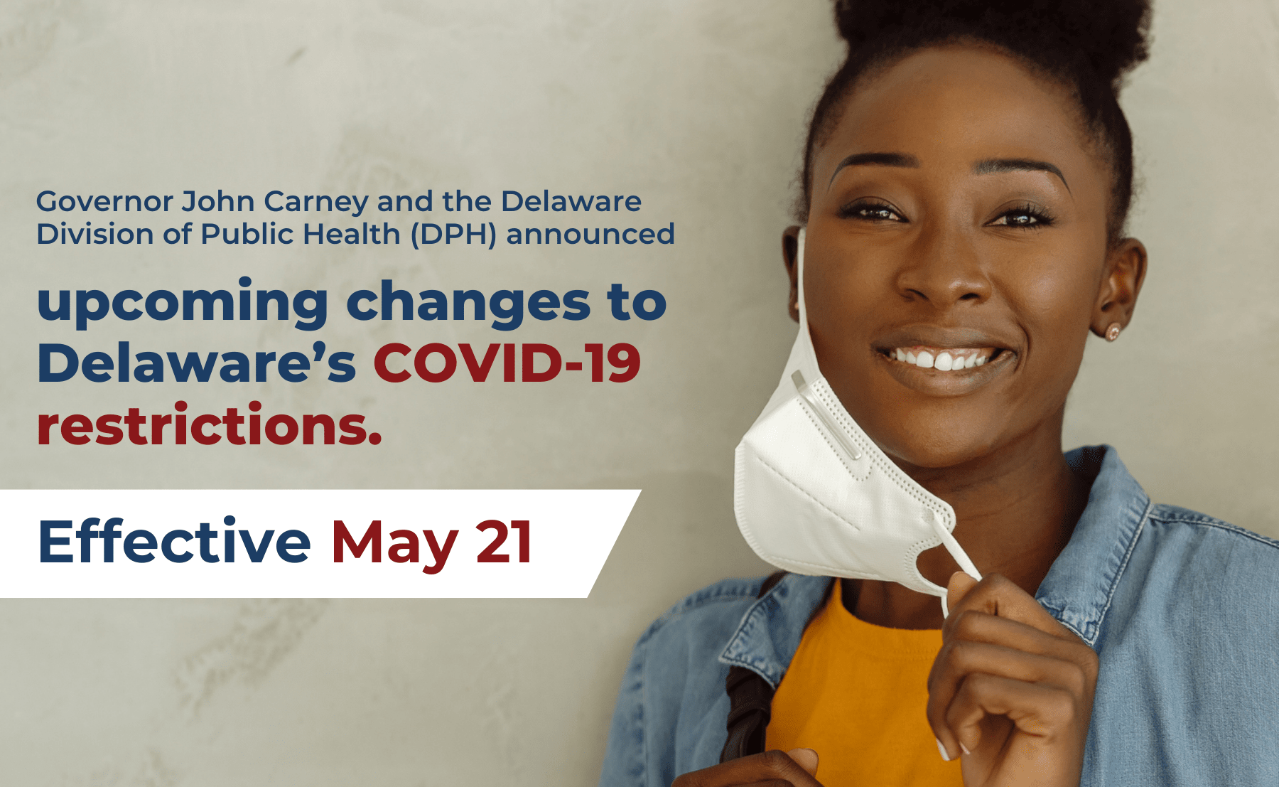 Governor Carney, DPH Announce Major Changes to COVID-19 Restrictions. 