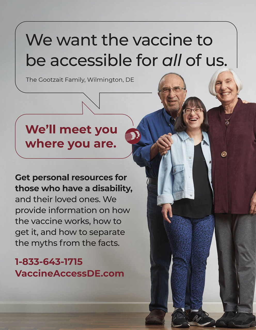 Flyer with information about vaccine access for people with disabilities
