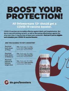 Boost Your Protection - All Delawareans 12+ should get a COVID-19 vaccine booster. 