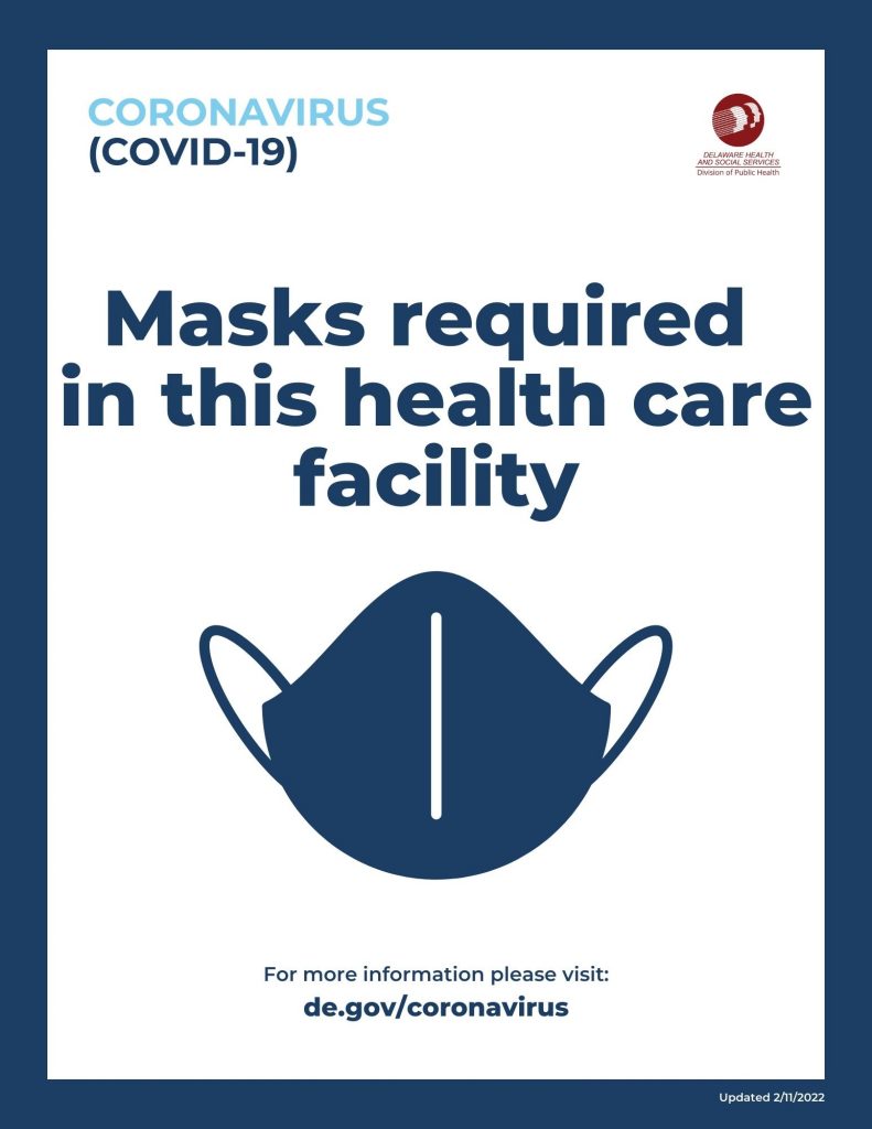 Masks required in health care facilities