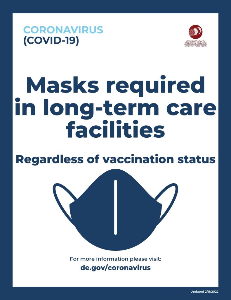 Masks required in long-term care facilities